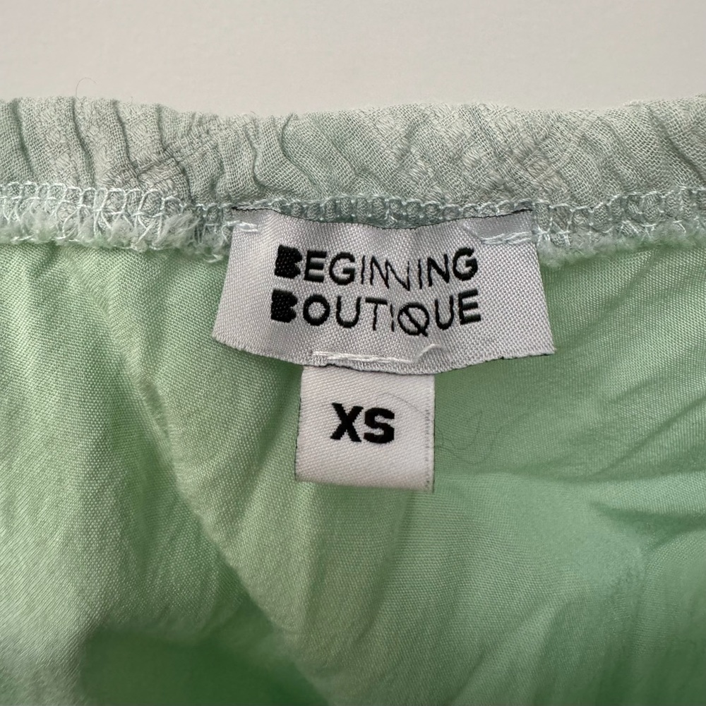 Beginning Boutique Ruffle Mini Dress In Sage Green, Size Xs View 3
